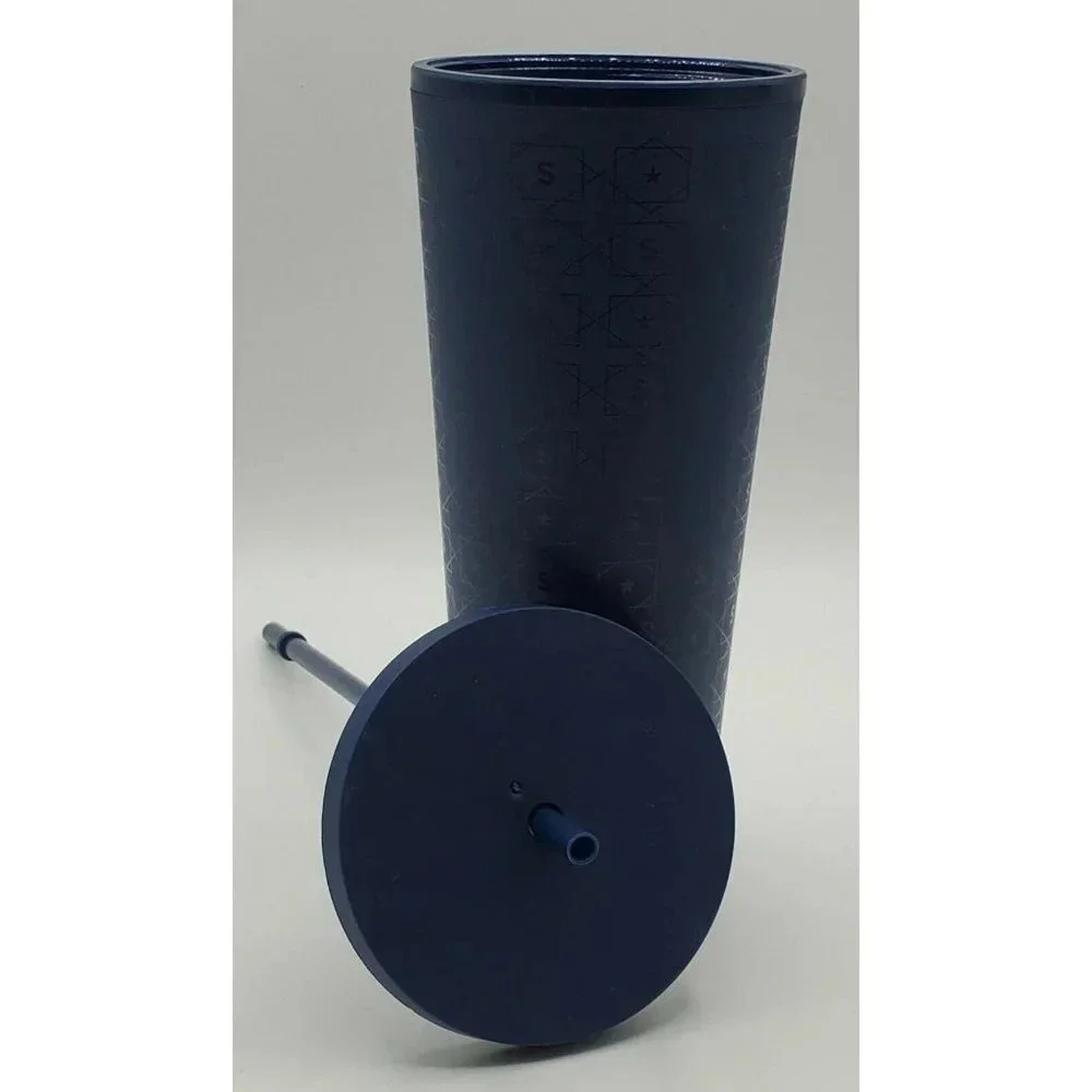 STARBUCKS Matte Navy Blue S and Star Pattern LOGO - Picture 7 of 10